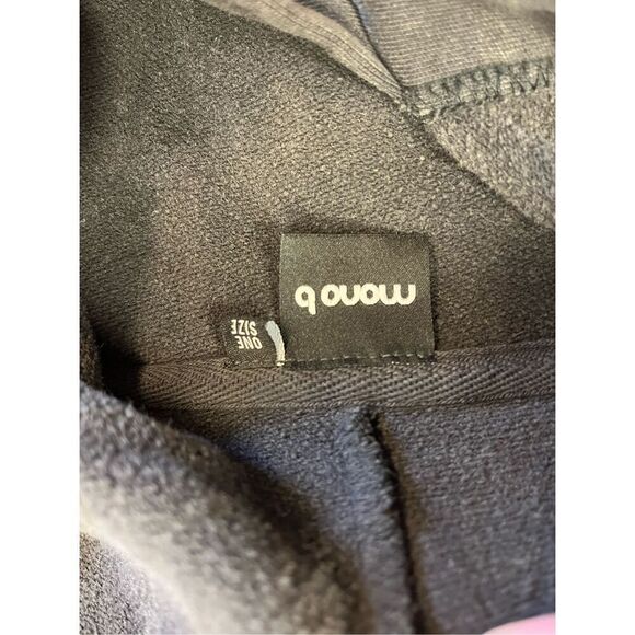 Mono b Gray Destroyed Hoodie Sweatshirt O/S - Picture 7 of 8